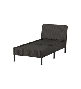 Bahçe Uzanma Koltuğu, Koyu Gri, 80 cm, Mindersiz, 1+1 Kişilik
