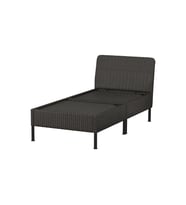 Bahçe Uzanma Koltuğu, Koyu Gri, 80 cm, Mindersiz, 1+1 Kişilik