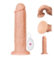 Güçlü Vantuz Sayesinde Düz Zeminlere Yapıştırılabilir 28 Cm Güçlü Titreşimli Realistik Penis