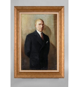 Altın Varaklı Çerçeveli Paspartulu Atatürk Tablo a578 (Gold)