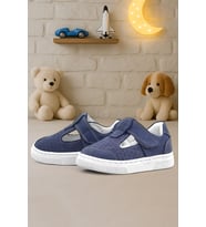 Rakerplus Bheem Hakiki Deri Lacivert Nubuk Cırtlı Bebek Sneaker Sandalet