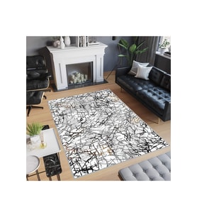 Rovigo Home Dijital Baskı Yıkanabilir Kaymaz Taban Salon Halısı RVG0486 (Gri)