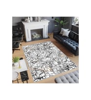Rovigo Home Dijital Baskı Yıkanabilir Kaymaz Taban Salon Halısı RVG0486 (Gri)