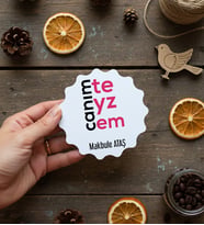 Kişiye Özel Canım Teyzem Bardak Altlığı Anneler Günü Hediyesi (Bej)