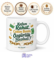 Borcu Biten Arkadaşa Özgürlük Günü Kafam Rahat Çay Kupası Hediye