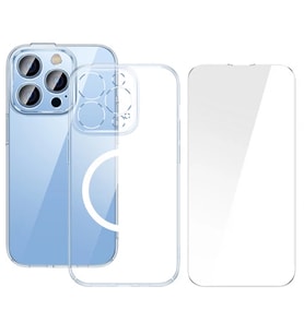 Baseus iPhone 15 Pro Max Crystal Serisi Manyetik Magsafe Silikon Kılıf + Tempered - SSSSSS5443-8