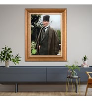 Altın Varaklı Paspartulu Çerçeveli Tablo rv1121