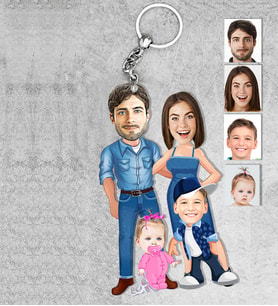 Kişiye Özel Aile Ahşap Anahtarlık-14