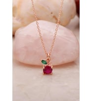 Elma Rose Mini Gümüş Kolye 7214