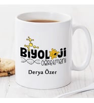 Biyoloji Öğretmeni Kişiye Özel Kupa HB491A (Beyaz - Beyaz)