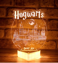 Kişiye Özel Harry Potter Hogwarts Kalesi  3D LED Lamba (Beyaz)