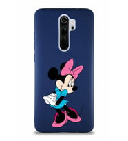 Xiaomi Redmi Note 8 Pro Soft Premier Kapak Minnie Mouse-F Tasarımlı Silikon Kılıf - Lacivert (Şeffaf)