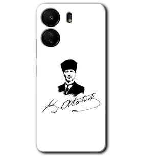Xiaomi Redmi 13C Kılıf HD Desen Baskılı Kılıf - Kemal Atatürk İmza