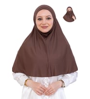 Hazır Başörtüsü Pratik İslami Giyim Penye Peçeli Türban Namaz İçin Yumuşak Eşarp