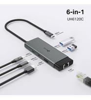 Tp-Link Uh6120C, 1 Hdmi, 1 100W Hızlı Şarj Portu, 1 Usb-C, 2 Usb-A 3.0 Port Ve Type C Den Gigabit Et (Çok Renkli)