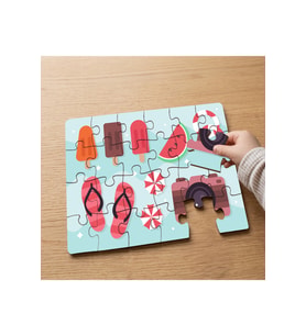 Yaz - Tatil - Dondurma Tasarımlı 24 Parça Ahşap Çocuk Puzzle MPK1104