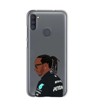 Samsung Galaxy M21 Uyumlu Lewis Hamilton Desenli Şeffaf Telefon Kılıfı