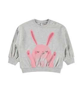 Civil Baby Tavşan Baskılı 3-18 Ay Sweatshirt - Gri