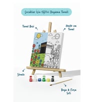 Çiçek Bahçesinde Kâbe Şövaleli Boya Seti 20x20