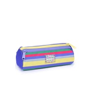 CORAL HIGH 31002 MİLKA GRİ SARI ÇİZGİ DESENLİ ÜÇ BÖLMELİ KALEM ÇANTASI