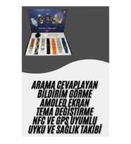Mey İthalat® Akıllı Saat Çoklu Kordon Seçenekli Dokunmatik Ekran Nabız Sensörlü