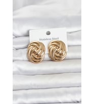 316L Çelik Gold Renk Motif Desen Model Kadın Küpe TJ-BKP11812
