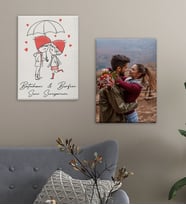 BK Gift Kişiye Özel Sevgili Temalı 2’li 30x50cm Kanvas Tablo,Duvar Dekoru,Sevgiliye Hediye,Ev Dekorasyonu,Sevgililer Günü Hediyesi-5