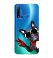 PrintiFy Huawei P20 Lite 2019 ile Uyumlu 1mm Slim Fit Köpek 2 050e Baskılı Şeffaf  Kılıf