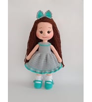 Gri Fatoş Bebek Amigurumi Organik Oyuncak