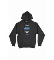 Talin Estonya Bayraklı Kalpli Siyah Sweatshirt Hoodie