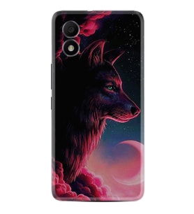 TCL 303 Kılıf Resimli Desenli Baskılı Silikon Wolf and Moon 1380