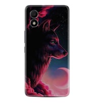 TCL 303 Kılıf Resimli Desenli Baskılı Silikon Wolf and Moon 1380