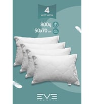 4 Adet Diamant Plus Kılıflı Fermuarlı Yıkanabilir Antialerjik Silikon Elyaf Yastık 50x70cm 800 gr (Beyaz)