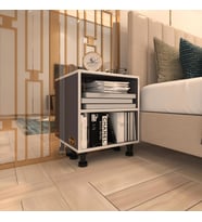 Kenzlife komodin matti gri 48*40*40 ayarlı ayaklı komidin kitaplık (Karışık)