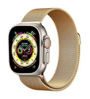 Cosmostech Akıllı Saat Watch için Uyumlu 42,44,45,49MM, 1/2/3/4/5/6/se/7/8/Ultra Metal Seri Kordon ve Kayışı Gold