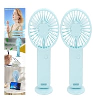 2 ADET MİNİ FAN,TELEFON TUTUCU,PORTATİF EL VANTİLATÖRÜ MAVİ  9,3x19cm