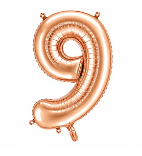 9 Rakam Folyo Balon Rose Gold Rengi (100 cm)