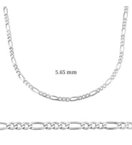 5.65 mm Gümüş Figaro Zincir - 160 mikron