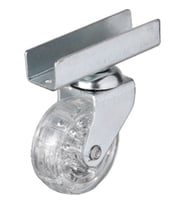 Hts 327 - 50x20 mm Şeffaf Makaralı Uzun U Tablalı Teker 4 Adet TG-V 5055
