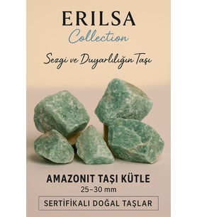 Sertifikalı Ham İşlenmemiş Amazonit Taşı Kütle 25–30 mm – Sezgi ve Duyarlılığın Taşı (Çok Renkli)