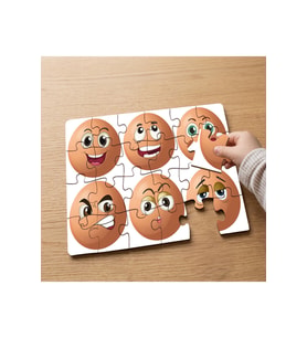 Sevimli Yumurta Emojileri Tasarımlı 24 Parça Ahşap Çocuk Puzzle MPK0454