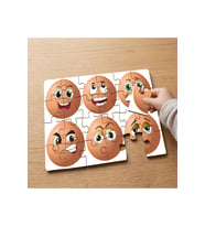 Sevimli Yumurta Emojileri Tasarımlı 24 Parça Ahşap Çocuk Puzzle MPK0454