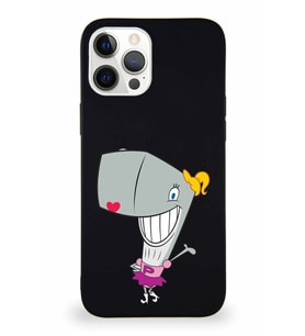 Apple iPhone 12 Pro Max Soft Premier Kapak Pearl Yengeç Tasarımlı Silikon Kılıf - Siyah (Şeffaf)
