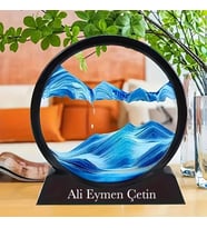 İsme Özel Mavi Derin Deniz Kum Manzarası 3D Hızlı Kum Sanatı