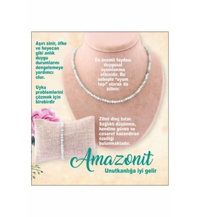 Amazonit Taşı - Doğal Taş Kolye, Bileklik Takımı