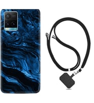 Vivo Y11S Y21S Y20 Y20S Y70 Kılıf Boyun Askılı Silikon Blue MArble 1379