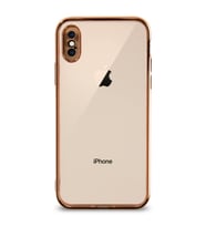 Apple iPhone X Kılıf Renkli Şeffaf Kamera Korumalı Exclusive Silikon Kapak - Gold
