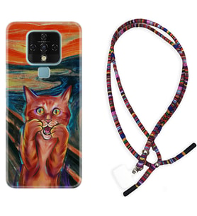 Tecno Camon 16 18P Pova Kılıf Boyun Asklı Rasta Silikon Tablo Cat 1788