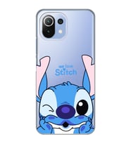 Xiaomi Mi 11 Lite Uyumlu We Love Stitch Desenli Şeffaf Telefon Kılıfı