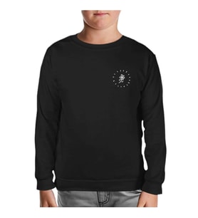 Flower Shining Siyah Çocuk Sweatshirt